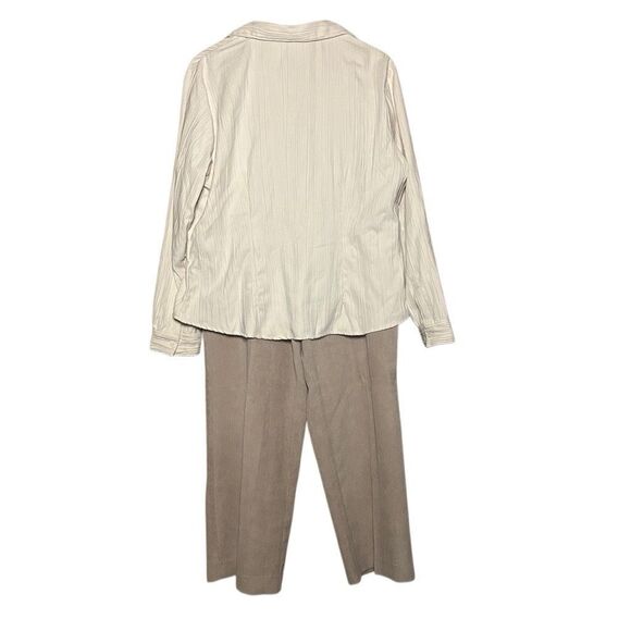 VTG Kim Rogers Off White Long Sleeve Top Size XL Alfred Dunner Trouser Size 14P - Picture 4 of 15